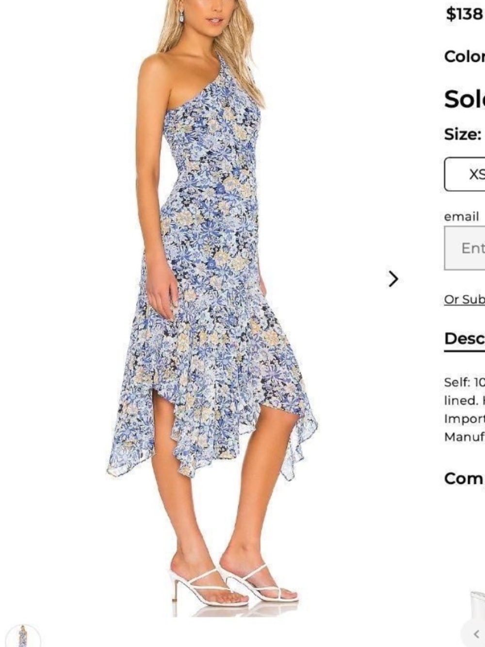 ASTR the Label Blue Floral Midi Dress